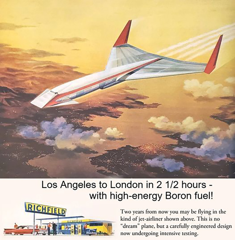 Boron powered jet-liner ad