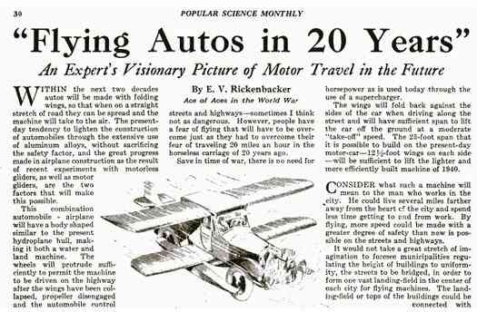 Flying Autos in 20 Years
