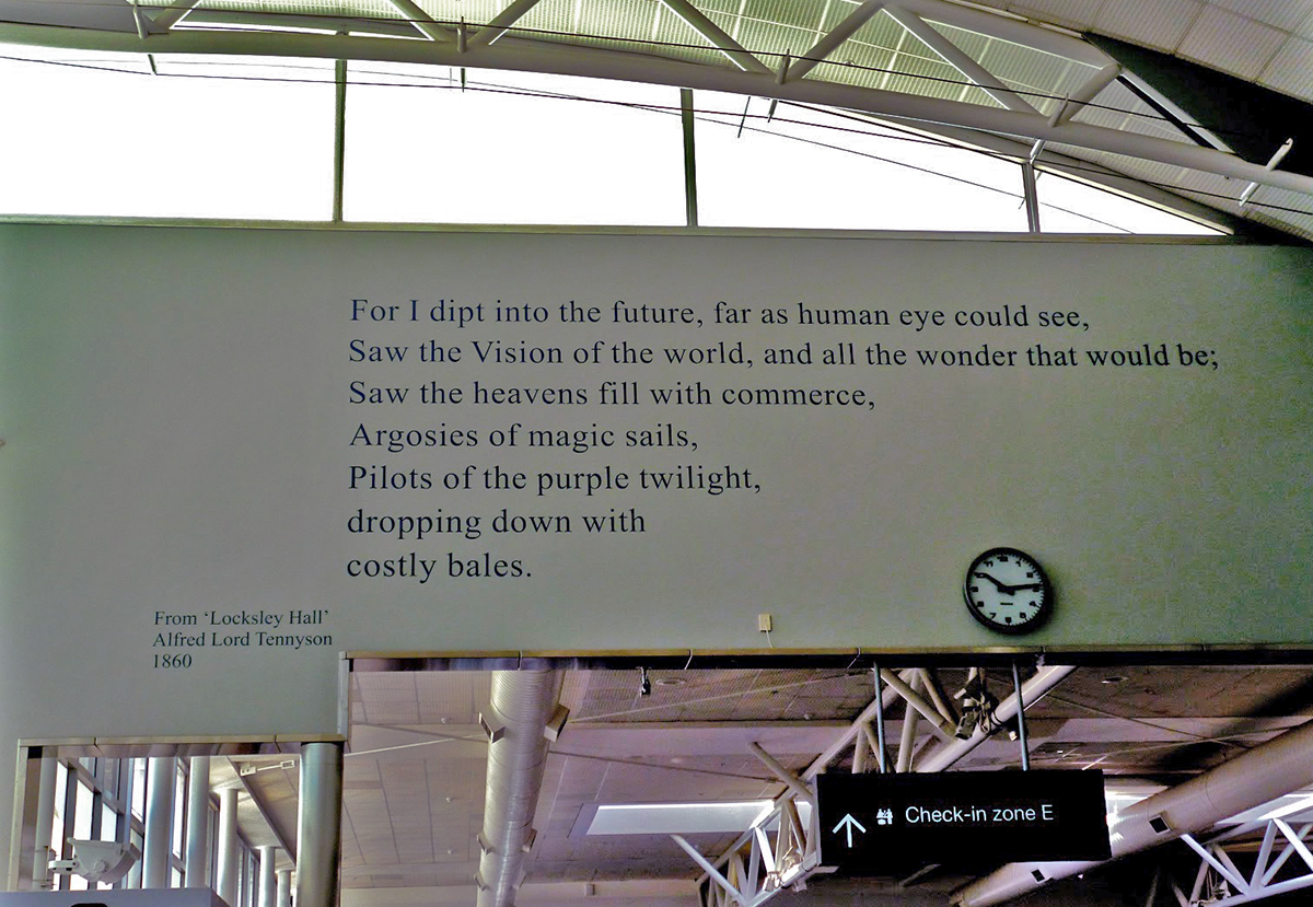 Tennyson quote at airport