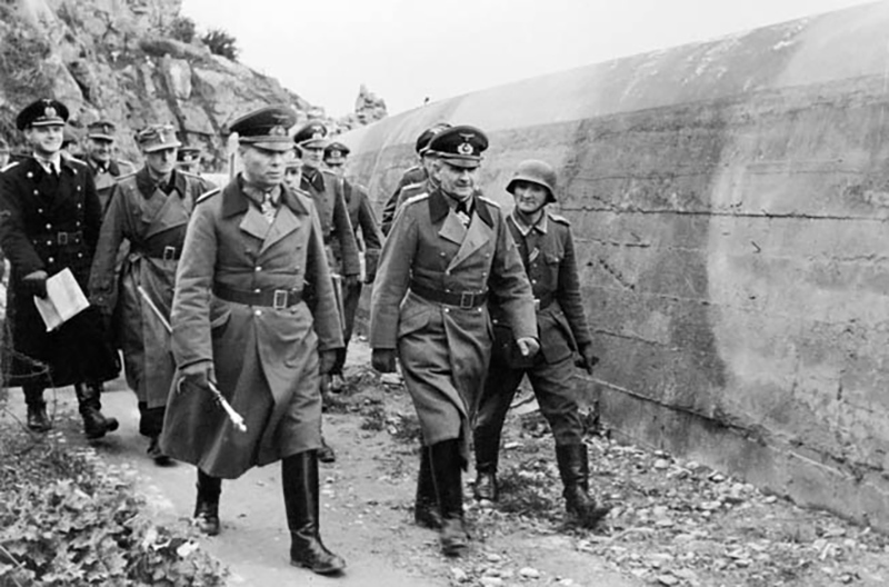 Erwin Rommel at the Atlantic sea wall