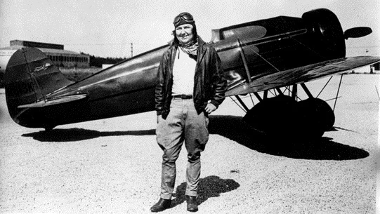 with Travel Air Type R Mystery Ship R613K, c. 1930s
